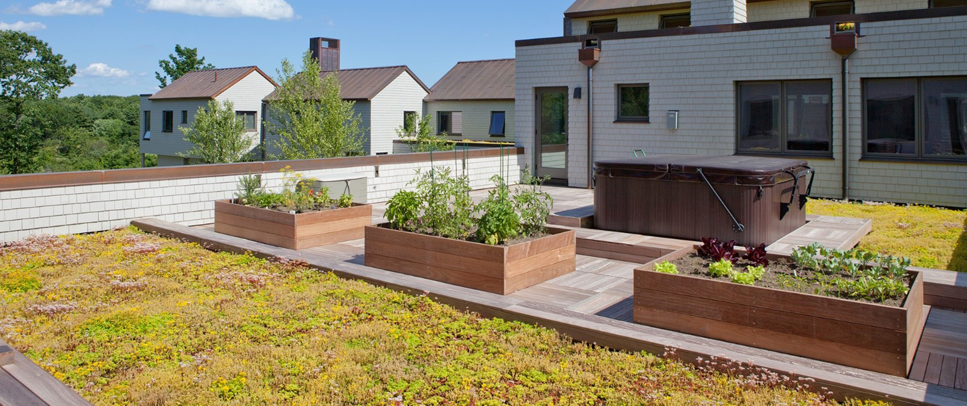 Practical Rooftop Space with Planters Practical Rooftop Space with Planters