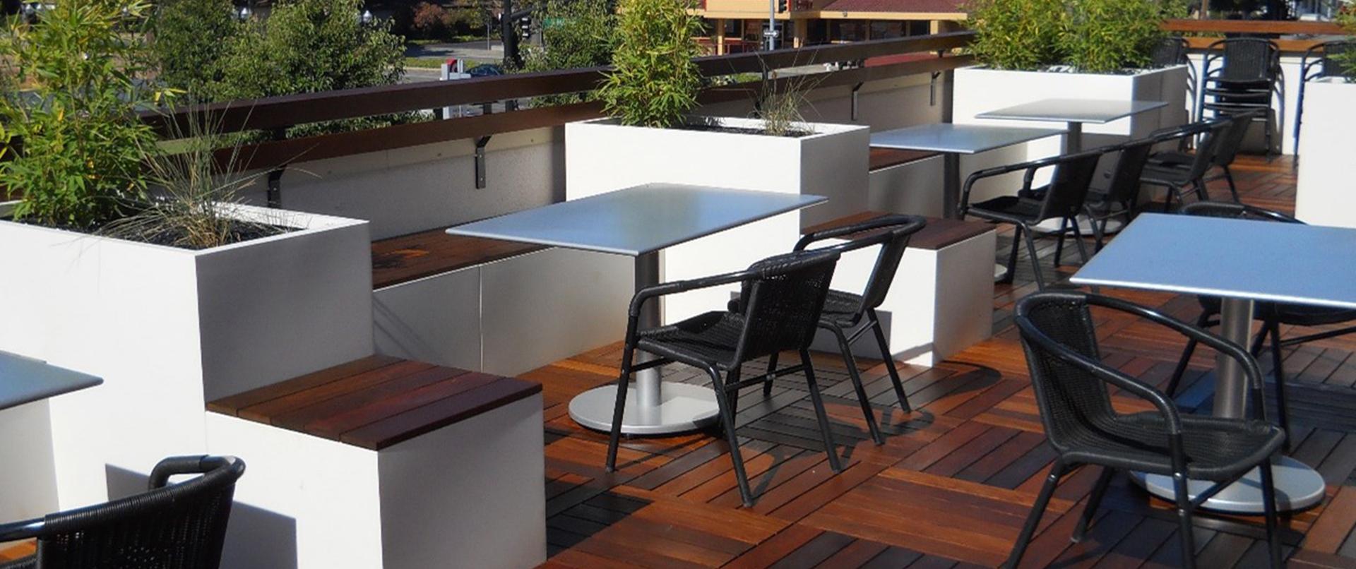 Rooftop with Aluminum Cube Seating and Decor
