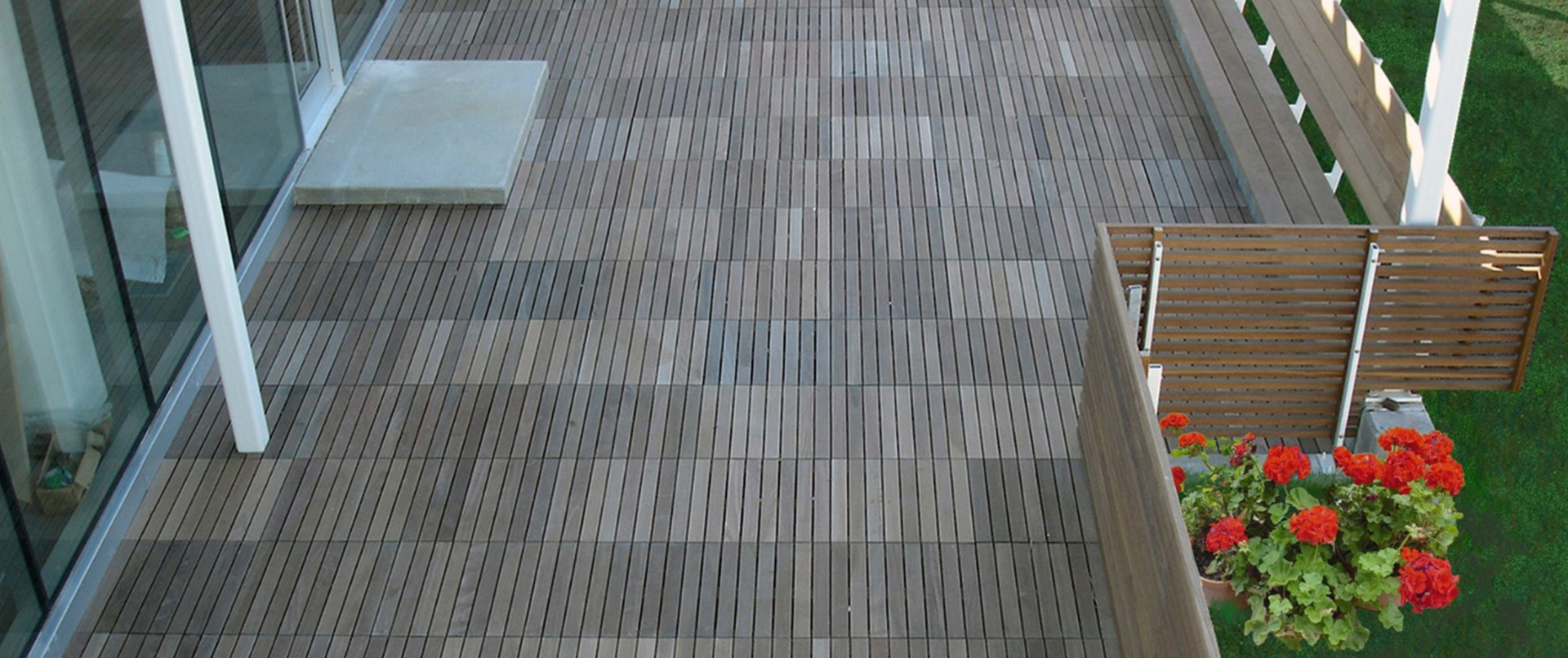Wood Tile Rooftop Deck