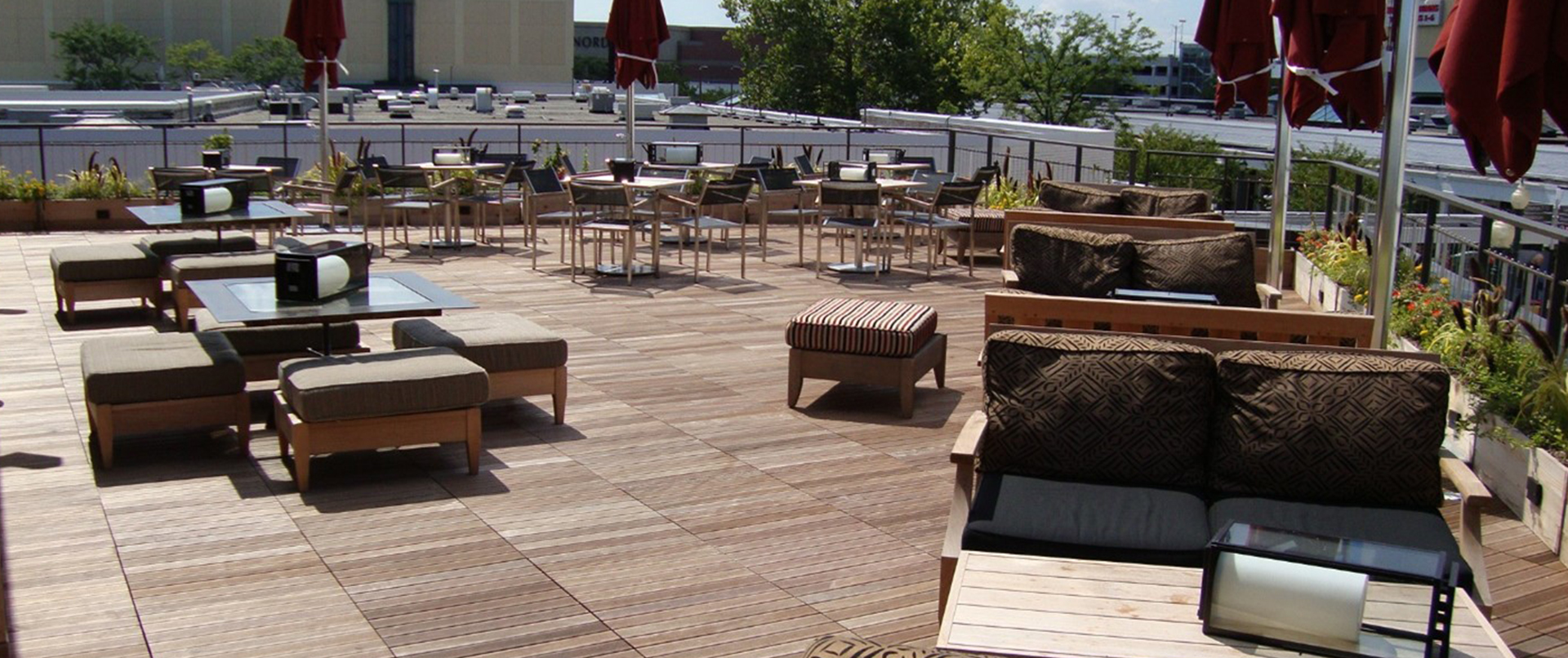 Bright Wooden Rooftop Seating Bright Wooden Rooftop Seating