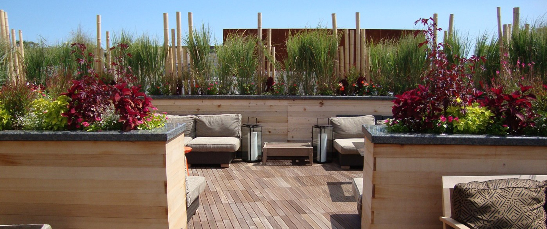 Bright Wooden Rooftop Seating Bright Wooden Rooftop Seating