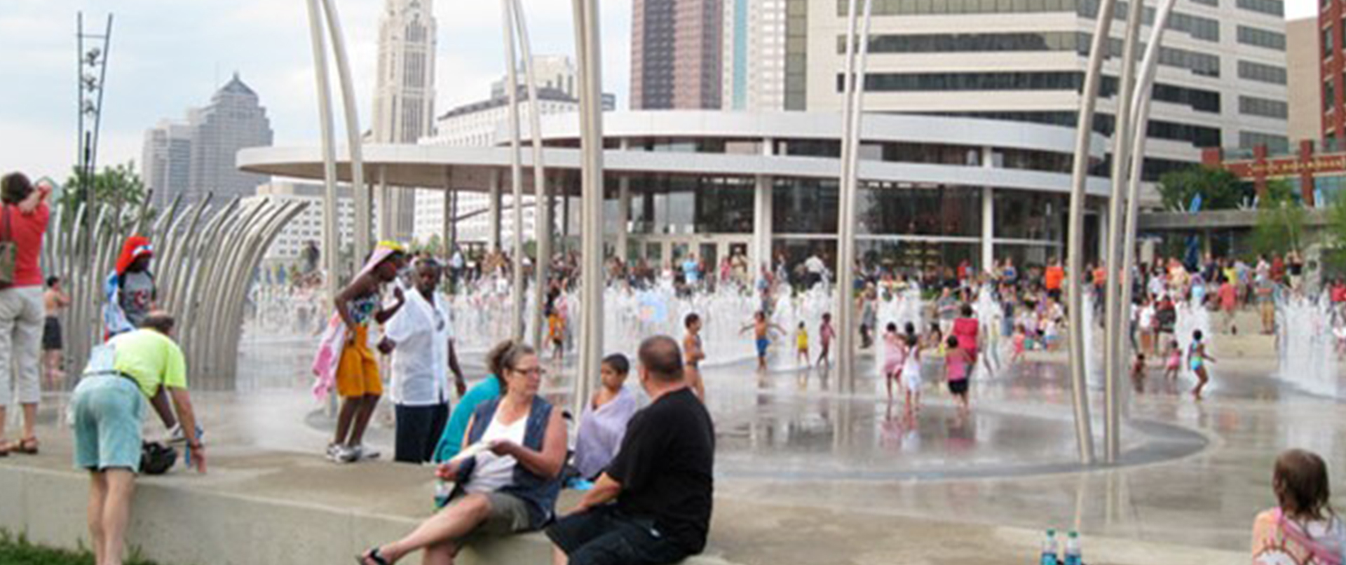 Concrete Paver Surrounded Fountain Concrete Paver Surrounded Fountain