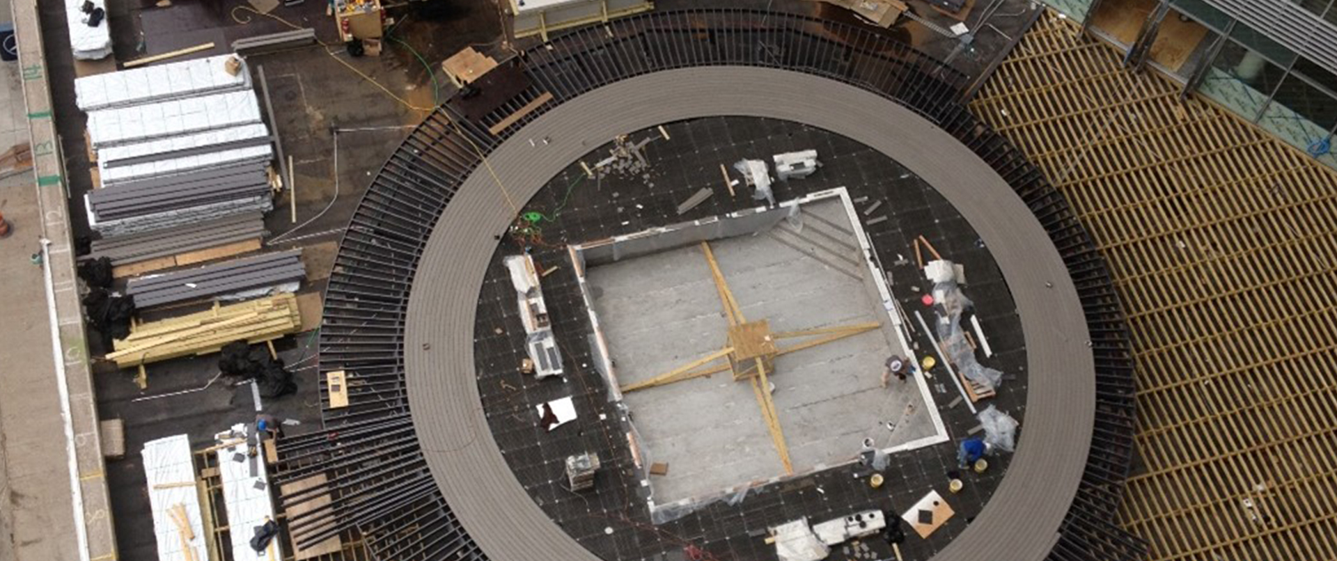 Circular Deck Surrounding Pool in Progress Circular Deck Surrounding Pool in Progress