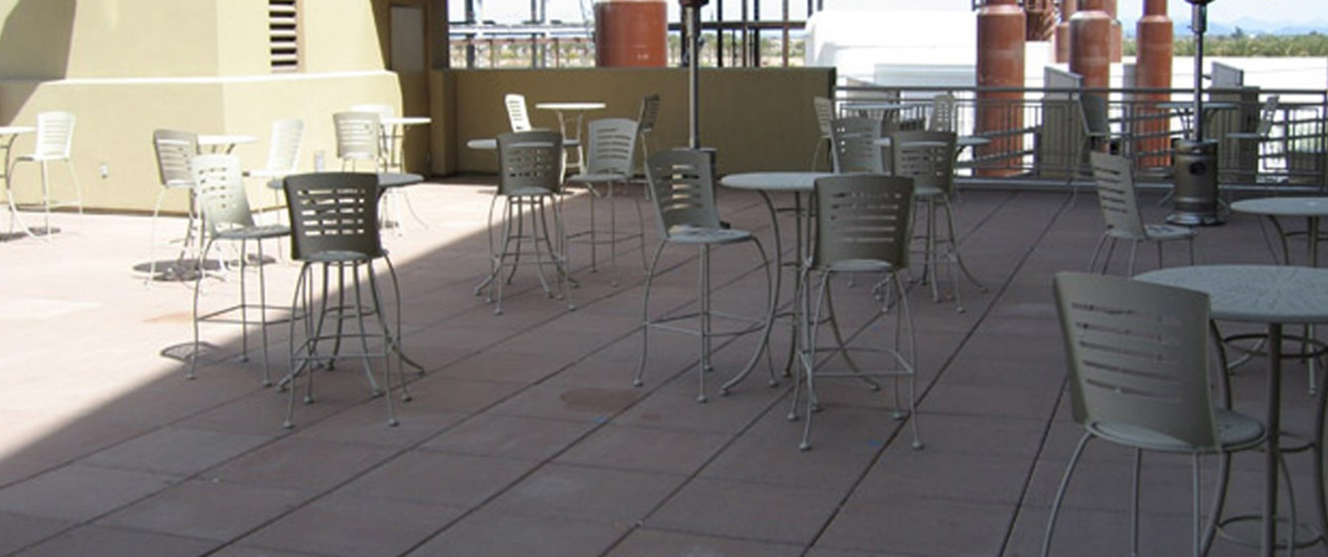 Rooftop Plaza with Concrete Pavers Rooftop Plaza with Concrete Pavers